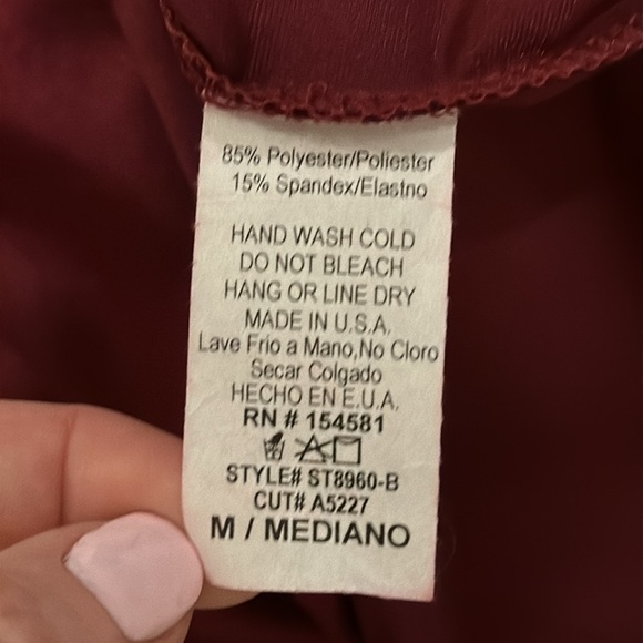 NWT Windsor 2-Pieces: Red Burgundy Wine One Sleeve Crop Top & Asymmetrical Skirt - Picture 14 of 14